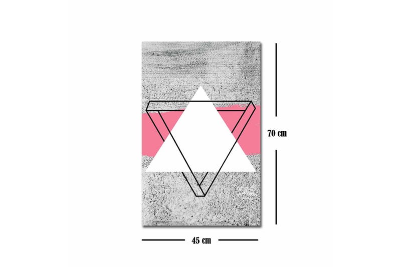 Canvastavla - Abstrakt komposition med geometriska former - Grå / Vit / Rosa - Inredning & dekor - Tavlor & konst - Canvastavla
