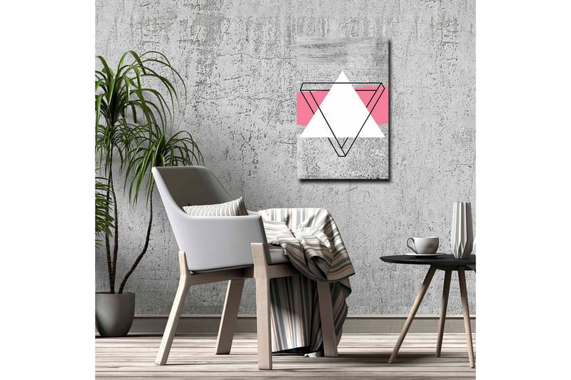 Canvastavla - Abstrakt komposition med geometriska former - Grå / Vit / Rosa - Inredning & dekor - Tavlor & konst - Canvastavla