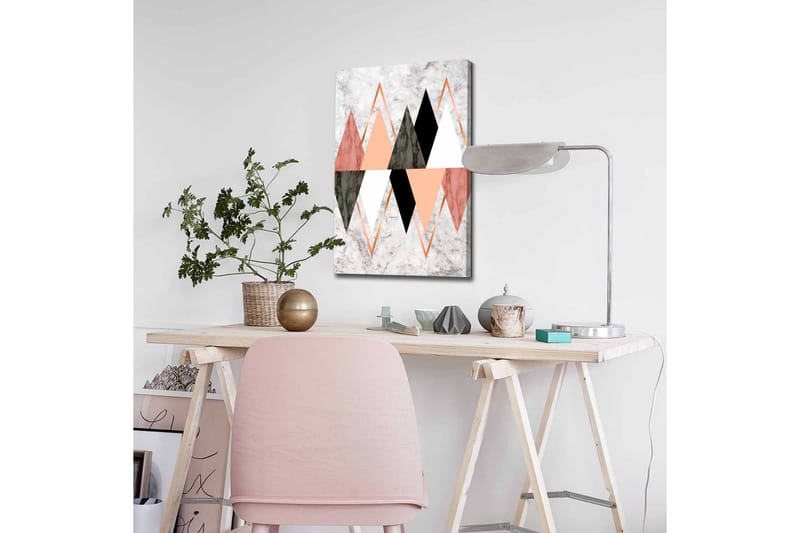 Canvastavla - Abstrakt komposition med geometriska former i kontrasterande färger - Svart / Rosa / Beige - Inredning & dekor - Tavlor & konst - Canvastavla