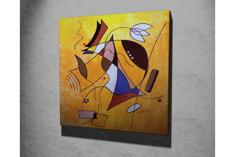 Canvastavla - Abstrakt komposition med geometriska former och dynamiska linjer - Gult / Blått / Rött - Inredning & dekor - Tavlor & konst - Canvastavla