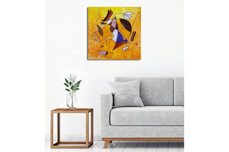 Canvastavla - Abstrakt komposition med geometriska former och dynamiska linjer - Gult / Blått / Rött - Inredning & dekor - Tavlor & konst - Canvastavla