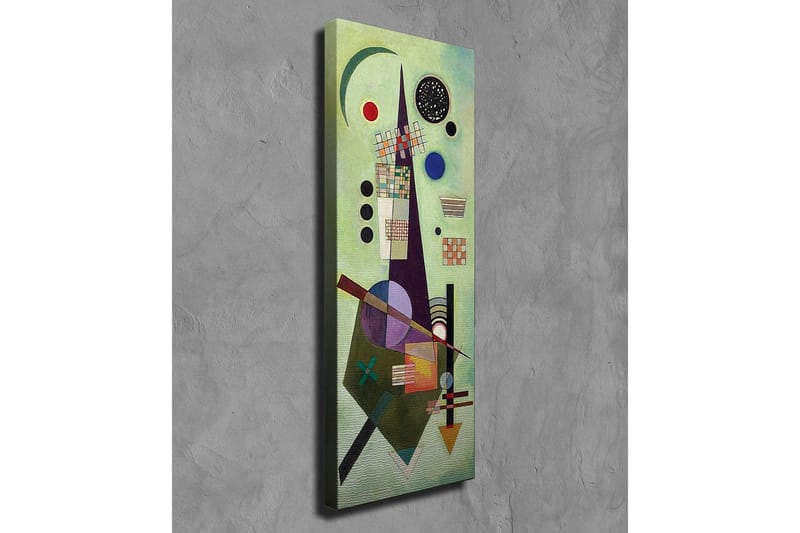 Canvastavla - Abstrakt komposition med geometriska former och färgglada cirklar - Grön / Svart / Röd - Inredning & dekor - Tavlor & konst - Canvastavla