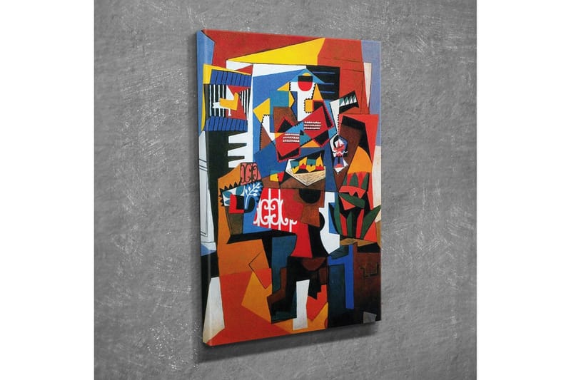 Canvastavla - Abstrakt komposition med geometriska former och starka färger - Röd / Blå / Gul - Inredning & dekor - Tavlor & konst - Canvastavla