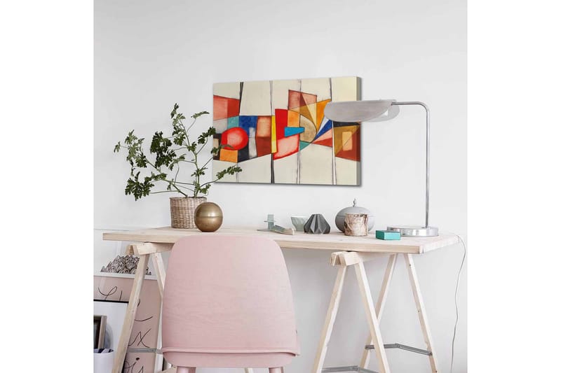 Canvastavla - Abstrakt komposition med geometriska former och starka färger - Röd / Blå / Orange - Inredning & dekor - Tavlor & konst - Canvastavla