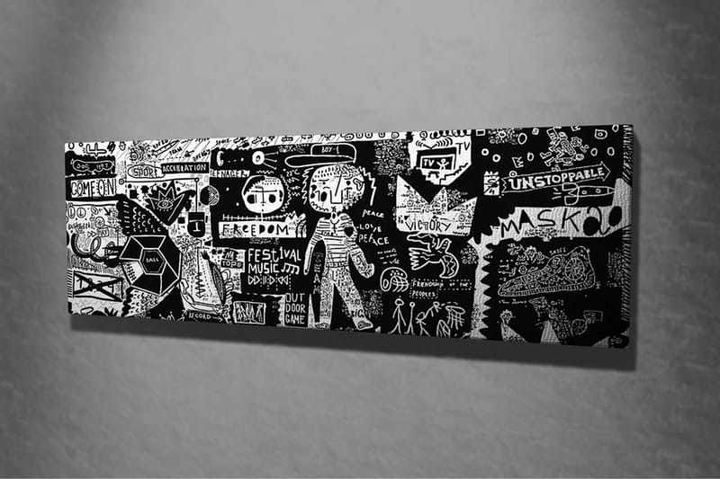 Canvastavla - Abstrakt komposition med grafiska element och texturer - Svart / Vitt - Inredning & dekor - Tavlor & konst - Canvastavla