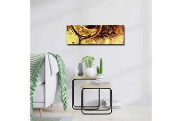 Canvastavla - Abstrakt komposition med gyllene och bruna mönster - Guld / Mörkbrun - Inredning & dekor - Tavlor & konst - Canvastavla