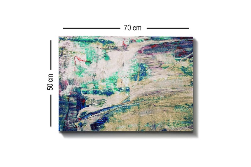 Canvastavla - Abstrakt komposition med mjuka färgövergångar - Turkos / Beige / Mörkblå - Inredning & dekor - Tavlor & konst - Canvastavla