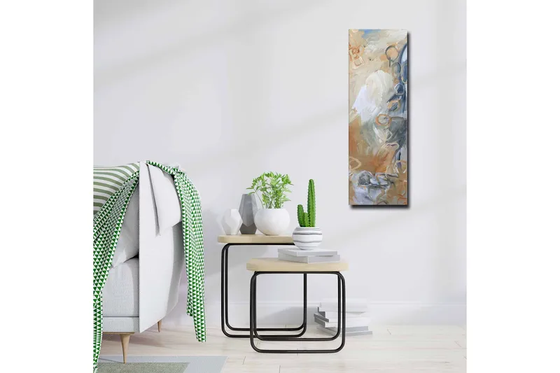 Canvastavla - Abstrakt komposition med mjuka former och nyanser - Ljusgrå / Beige / Blå - Inredning & dekor - Tavlor & konst - Canvastavla