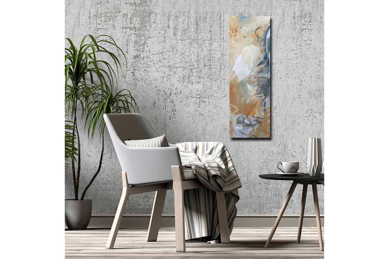 Canvastavla - Abstrakt komposition med mjuka former och nyanser - Ljusgrå / Beige / Blå - Inredning & dekor - Tavlor & konst - Canvastavla