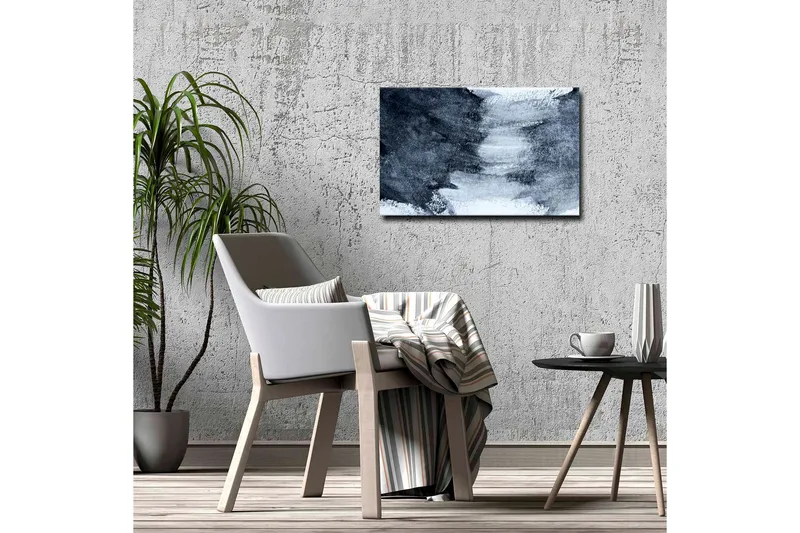Canvastavla - Abstrakt komposition med mörka och ljusa nyanser - Mörkblå / Vit / Grå - Inredning & dekor - Tavlor & konst - Canvastavla