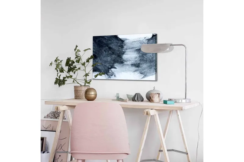 Canvastavla - Abstrakt komposition med mörka och ljusa nyanser - Mörkblå / Vit / Grå - Inredning & dekor - Tavlor & konst - Canvastavla