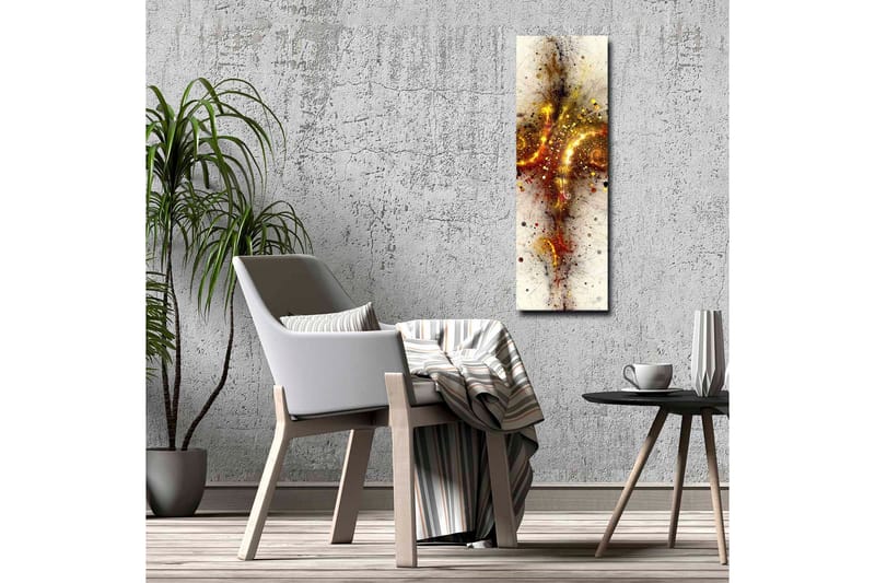 Canvastavla - Abstrakt komposition med spiraler och stjärnliknande element - Guld / Röd / Svart - Inredning & dekor - Tavlor & konst - Canvastavla