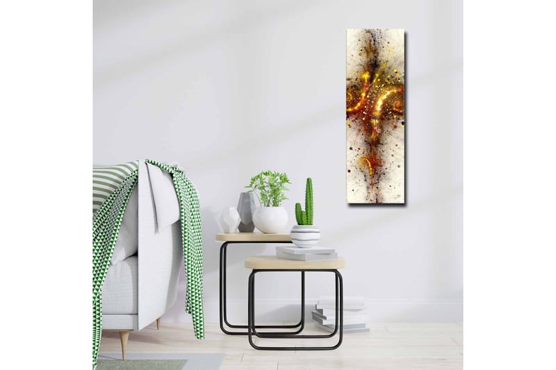 Canvastavla - Abstrakt komposition med spiraler och stjärnliknande element - Guld / Röd / Svart - Inredning & dekor - Tavlor & konst - Canvastavla