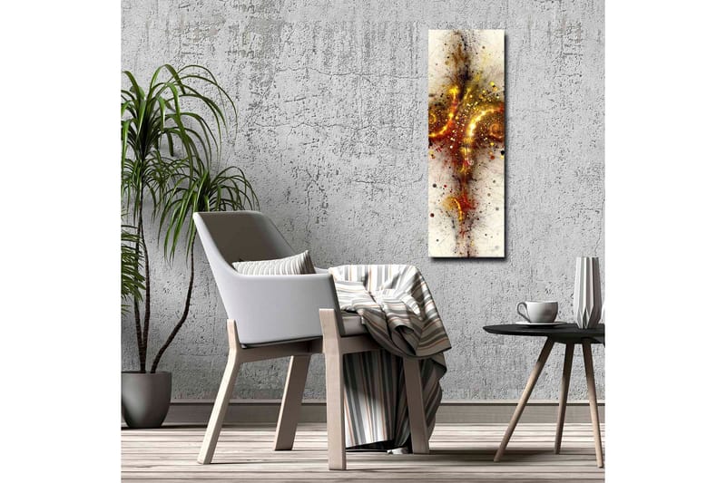 Canvastavla - Abstrakt komposition med spiraler och stjärnliknande element - Guld / Röd / Svart - Inredning & dekor - Tavlor & konst - Canvastavla