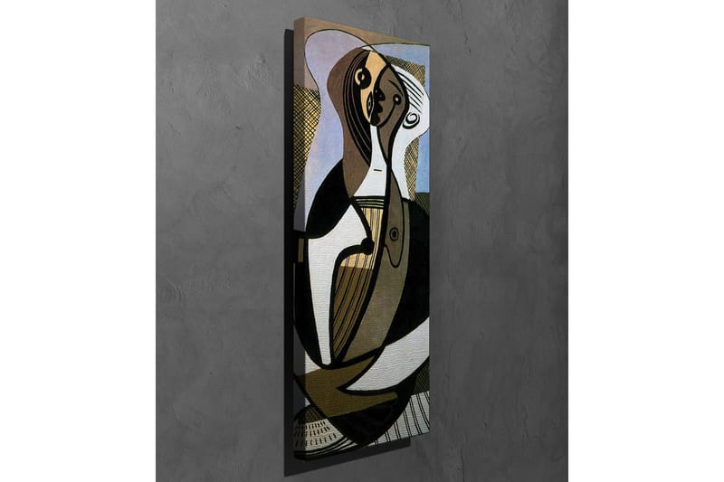 Canvastavla - Abstrakt komposition med stiliserade figurer - Svart / Beige / Ljusblå - Inredning & dekor - Tavlor & konst - Canvastavla