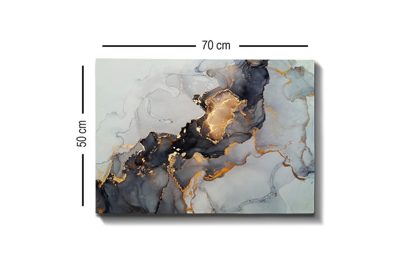 Canvastavla - Abstrakt komposition med svarta och gyllene inslag - Svart / Guld / Grå - Inredning & dekor - Tavlor & konst - Canvastavla