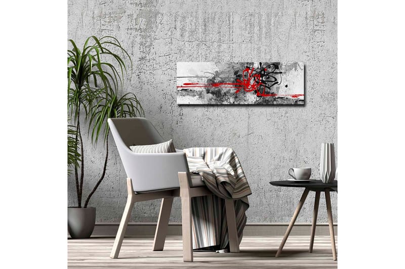 Canvastavla - Abstrakt komposition med svarta och röda linjer - Röd / Svart / Grå - Inredning & dekor - Tavlor & konst - Canvastavla
