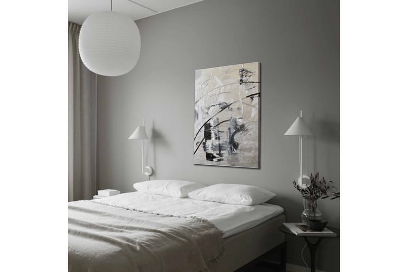 Canvastavla - Abstrakt komposition med svarta och vita linjer - Svart / Vit / Grå - Inredning & dekor - Tavlor & konst - Canvastavla