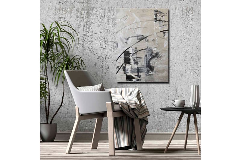 Canvastavla - Abstrakt komposition med svarta och vita linjer - Svart / Vit / Grå - Inredning & dekor - Tavlor & konst - Canvastavla