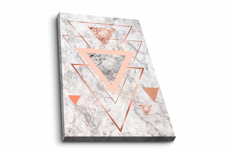 Canvastavla - Abstrakt komposition med trianglar i olika nyanser - Marmorvit / Koppar / Grå - Inredning & dekor - Tavlor & konst - Canvastavla