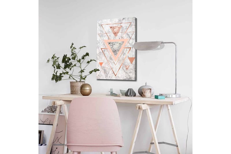 Canvastavla - Abstrakt komposition med trianglar i olika nyanser - Marmorvit / Koppar / Grå - Inredning & dekor - Tavlor & konst - Canvastavla