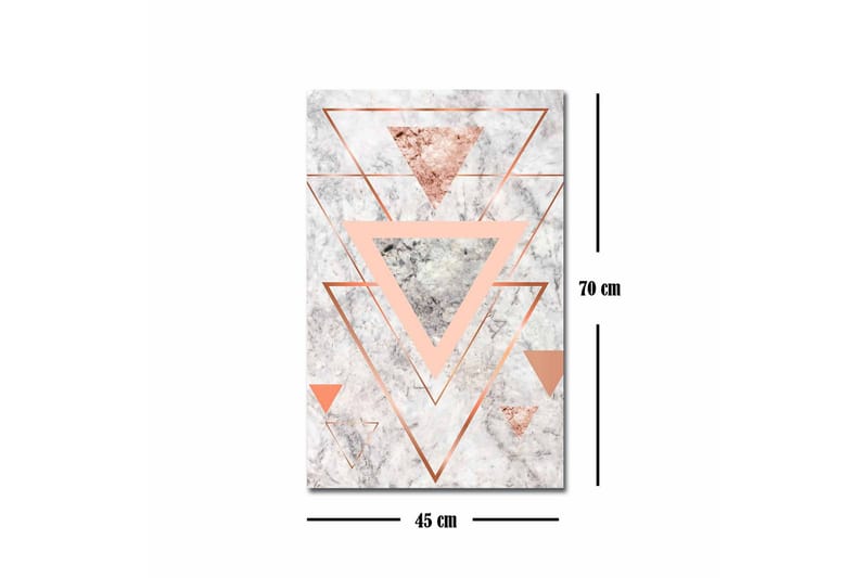 Canvastavla - Abstrakt komposition med trianglar i olika nyanser - Marmorvit / Koppar / Grå - Inredning & dekor - Tavlor & konst - Canvastavla