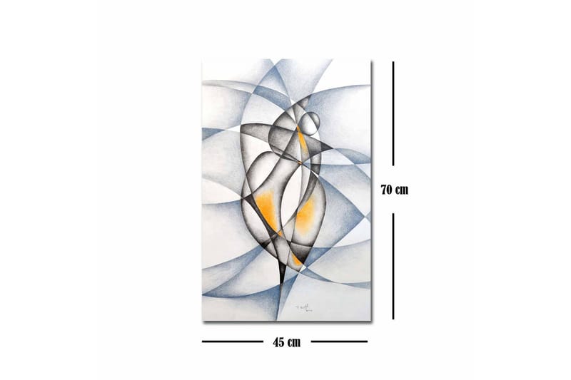 Canvastavla - Abstrakt komposition med två stiliserade figurer i samspel - Svart / Grå / Orange - Inredning & dekor - Tavlor & konst - Canvastavla