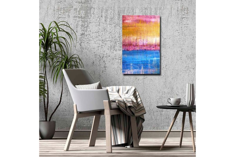 Canvastavla - Abstrakt landskap med färgövergångar i himmelska toner - Guld / Rosa / Blå - Inredning & dekor - Tavlor & konst - Canvastavla