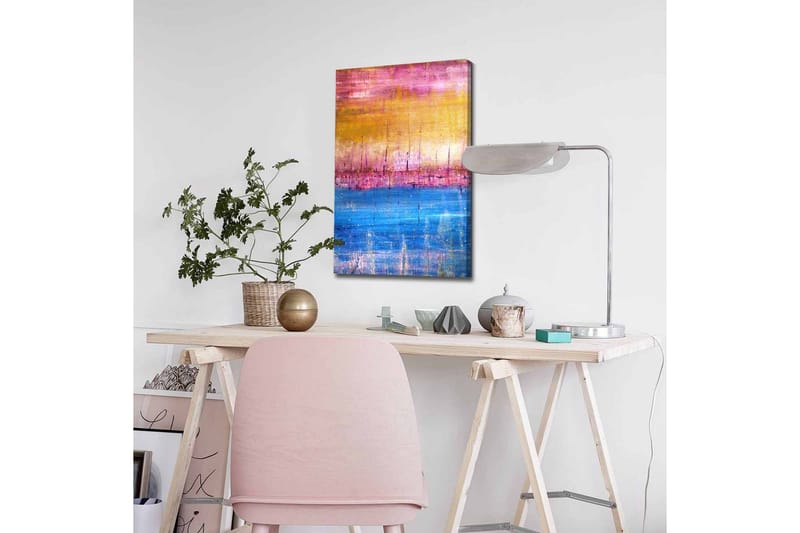 Canvastavla - Abstrakt landskap med färgövergångar i himmelska toner - Guld / Rosa / Blå - Inredning & dekor - Tavlor & konst - Canvastavla