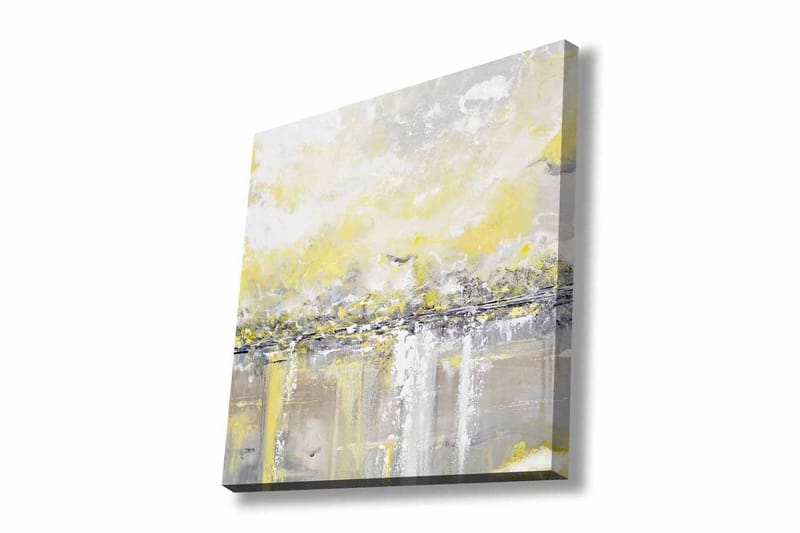 Canvastavla - Abstrakt landskap med ljusa nyanser av gult och grått - Gult / Grått - Inredning & dekor - Tavlor & konst - Canvastavla