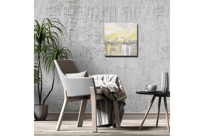 Canvastavla - Abstrakt landskap med ljusa nyanser av gult och grått - Gult / Grått - Inredning & dekor - Tavlor & konst - Canvastavla