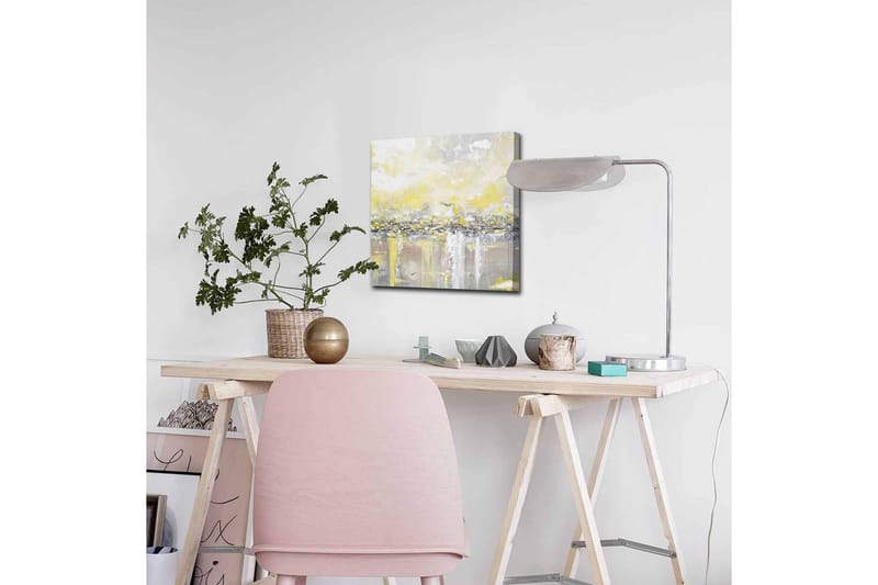 Canvastavla - Abstrakt landskap med ljusa nyanser av gult och grått - Gult / Grått - Inredning & dekor - Tavlor & konst - Canvastavla