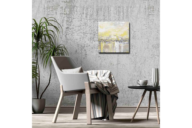 Canvastavla - Abstrakt landskap med ljusa nyanser av gult och grått - Gult / Grått - Inredning & dekor - Tavlor & konst - Canvastavla