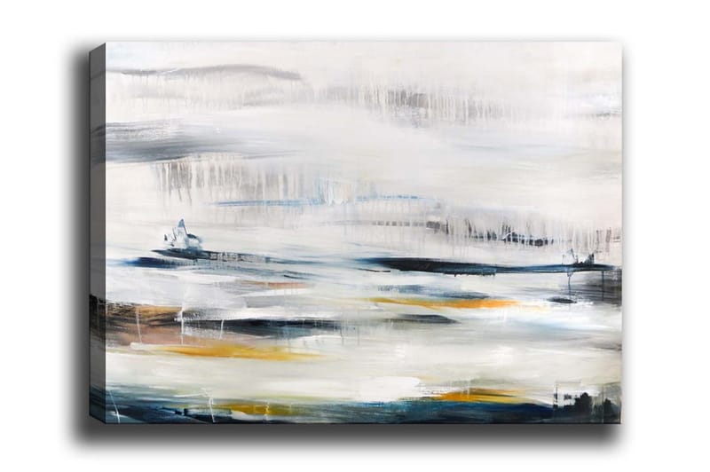 Canvastavla - Abstrakt landskap med mjuka färgövergångar - Blå / Grå / Gul - Inredning & dekor - Tavlor & konst - Canvastavla