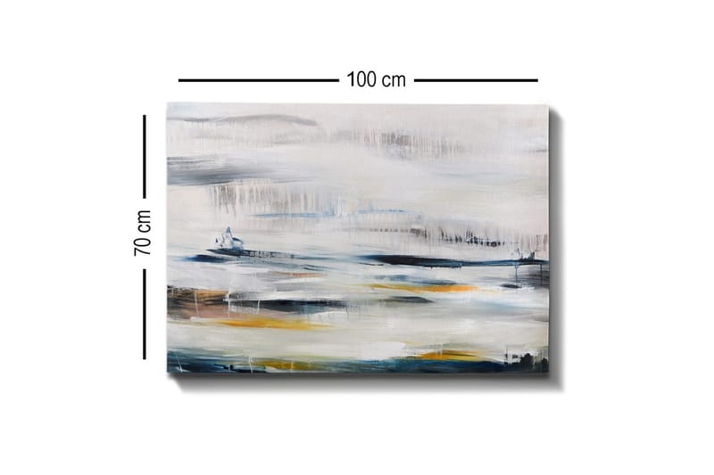 Canvastavla - Abstrakt landskap med mjuka färgövergångar - Blå / Grå / Gul - Inredning & dekor - Tavlor & konst - Canvastavla