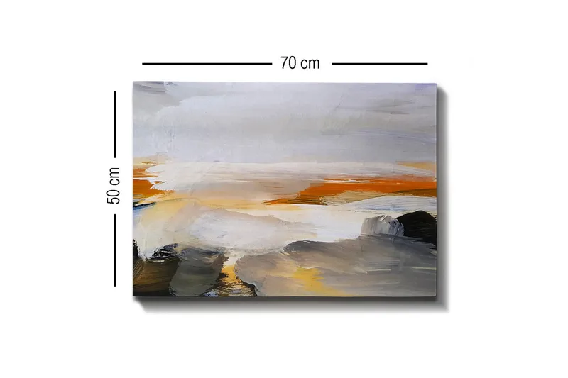 Canvastavla - Abstrakt landskap med mjuka färgövergångar - Grå / Orange / Vit - Inredning & dekor - Tavlor & konst - Canvastavla