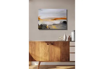 Canvastavla - Abstrakt landskap med mjuka färgövergångar - Grå / Orange / Vit - Inredning & dekor - Tavlor & konst - Canvastavla