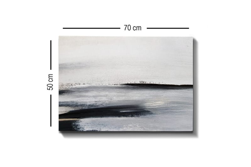 Canvastavla - Abstrakt landskap med mjuka linjer och nyanser av grått - Vit / Svart / Grå - Inredning & dekor - Tavlor & konst - Canvastavla