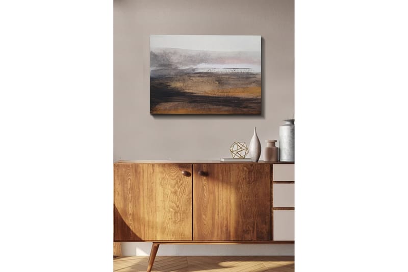 Canvastavla - Abstrakt landskap med mjuka övergångar mellan jordtoner och grå nyanser - Grå / Brun / Beige - Inredning & dekor - Tavlor & konst - Canvastavla
