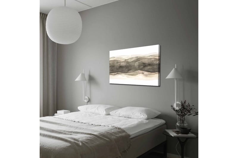 Canvastavla - Abstrakt landskap med mjuka, vågiga former - Grå / Beige / Vit - Inredning & dekor - Tavlor & konst - Canvastavla