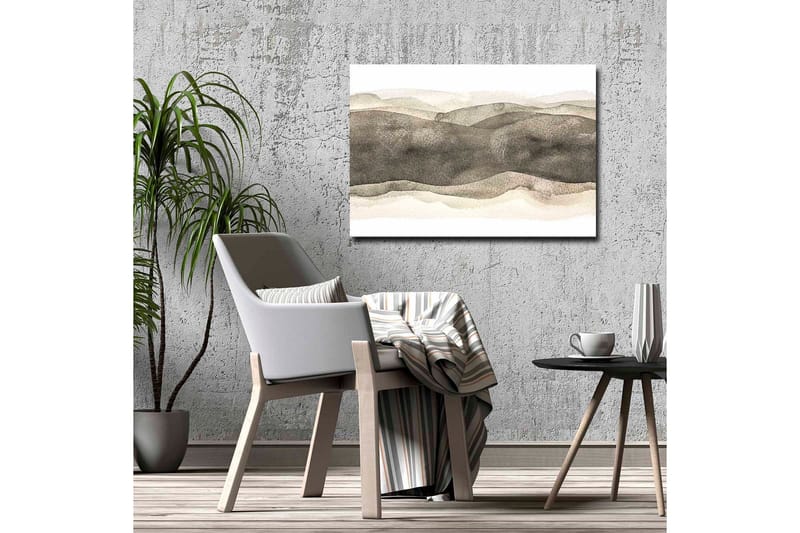 Canvastavla - Abstrakt landskap med mjuka, vågiga former - Grå / Beige / Vit - Inredning & dekor - Tavlor & konst - Canvastavla