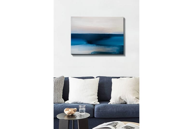 Canvastavla - Abstrakt landskap med nyanser av blått - Mörkblå / Ljusblå / Vit - Inredning & dekor - Tavlor & konst - Canvastavla