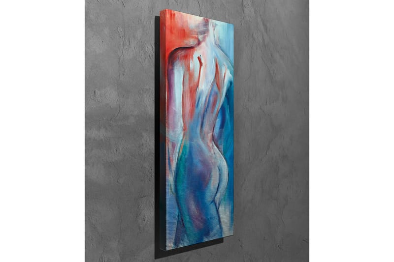 Canvastavla - Abstrakt nakenfigur med mjuka linjer och färgövergångar - Röd / Blå / Vit - Inredning & dekor - Tavlor & konst - Canvastavla