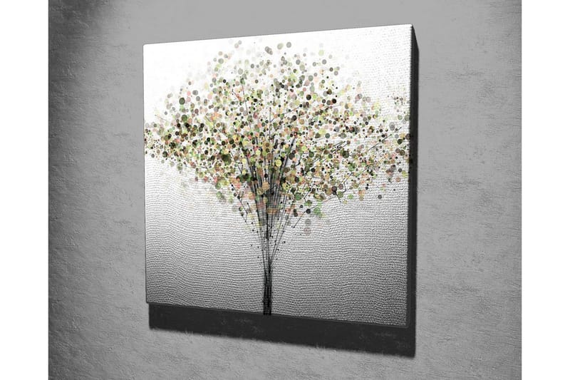 Canvastavla - Abstrakt träd med färgglada cirklar som löv - Grön / Brun / Beige - Inredning & dekor - Tavlor & konst - Canvastavla