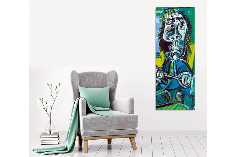Canvastavla - Abstrakt porträtt av en man med instrument - Grön / Blå / Svart - Inredning & dekor - Tavlor & konst - Canvastavla