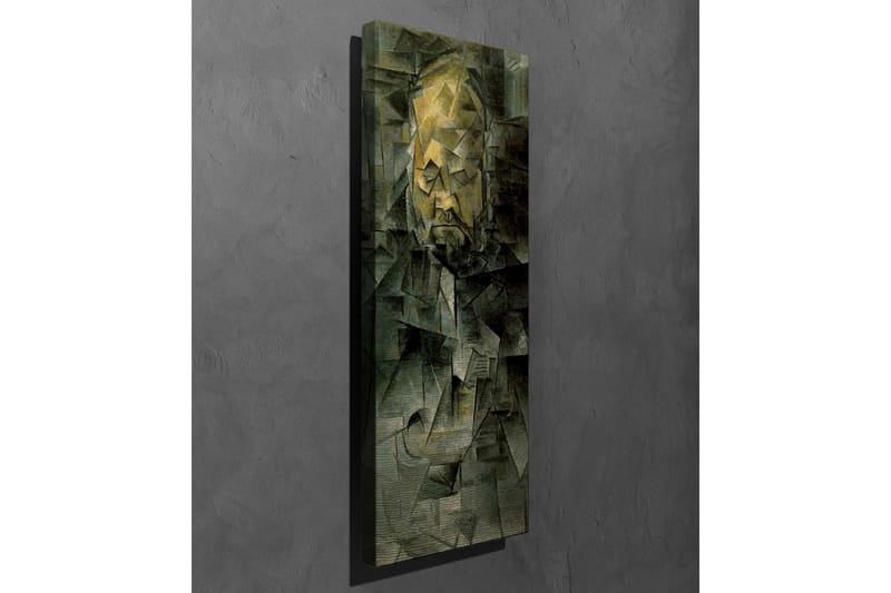 Canvastavla - Abstrakt porträtt med geometriska former - Mörkgrön / Gul / Grå - Inredning & dekor - Tavlor & konst - Canvastavla