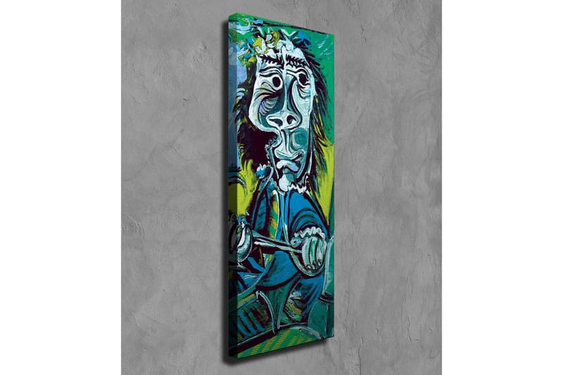 Canvastavla - Abstrakt porträtt av en man med instrument - Grön / Blå / Svart - Inredning & dekor - Tavlor & konst - Canvastavla