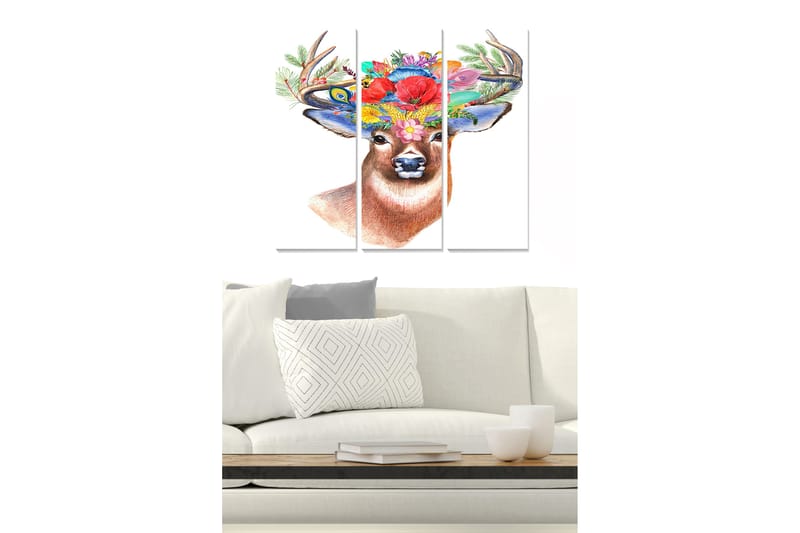 CANVASTAVLA Animal 3-pack Flerfärgad 20x50 cm - Inredning & dekor - Tavlor & konst - Canvastavla