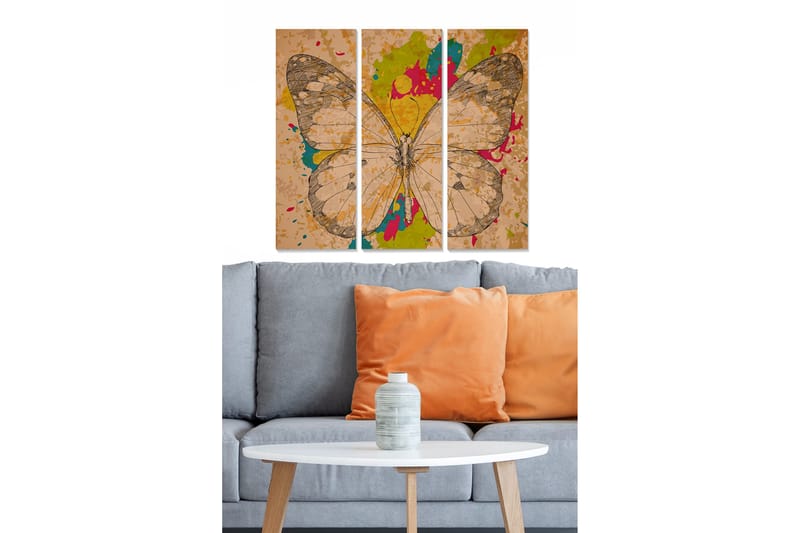 Canvastavla Animal 3-pack Flerfärgad, 20x50 cm