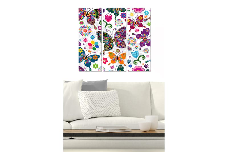 Canvastavla Animal 3-pack Flerfärgad, 20x50 cm